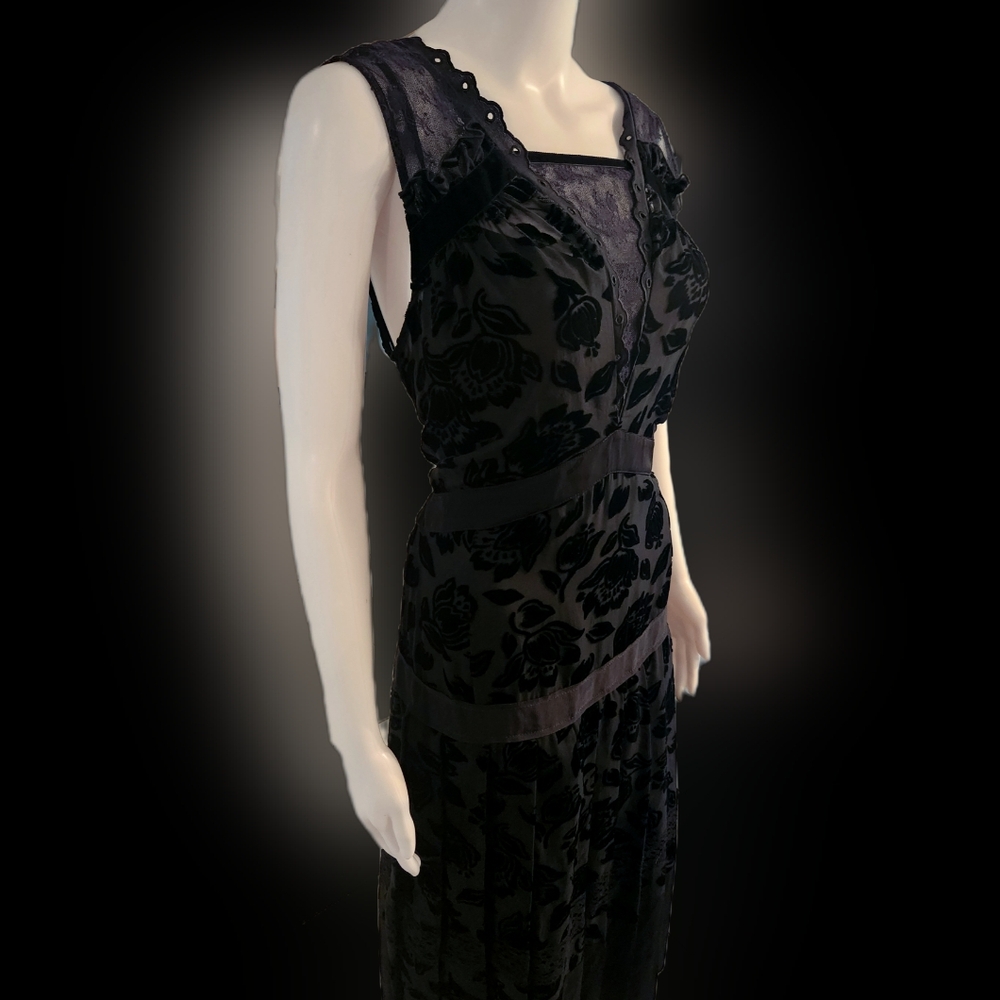 Coach black flocked fabric devore dress. Size 8. NWT